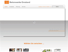 Tablet Screenshot of betonwerke-emsland.de